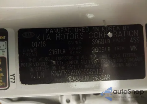 2016 Kia Forte Lx z USA, uszkodzony, nr VIN KNAFK5A8XG5585167